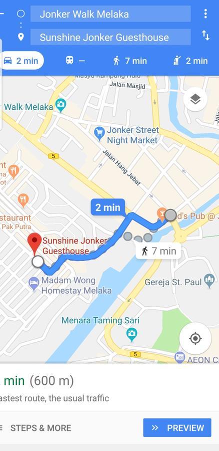 Sunshine Jonker Guesthouse Malacca Exterior photo